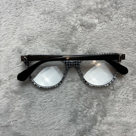 Kate Spade Eyeglasses Womens Sandee Tay 140 Black Gray Houndstooth *FRAMES ONLY* - Picture 2 of 12